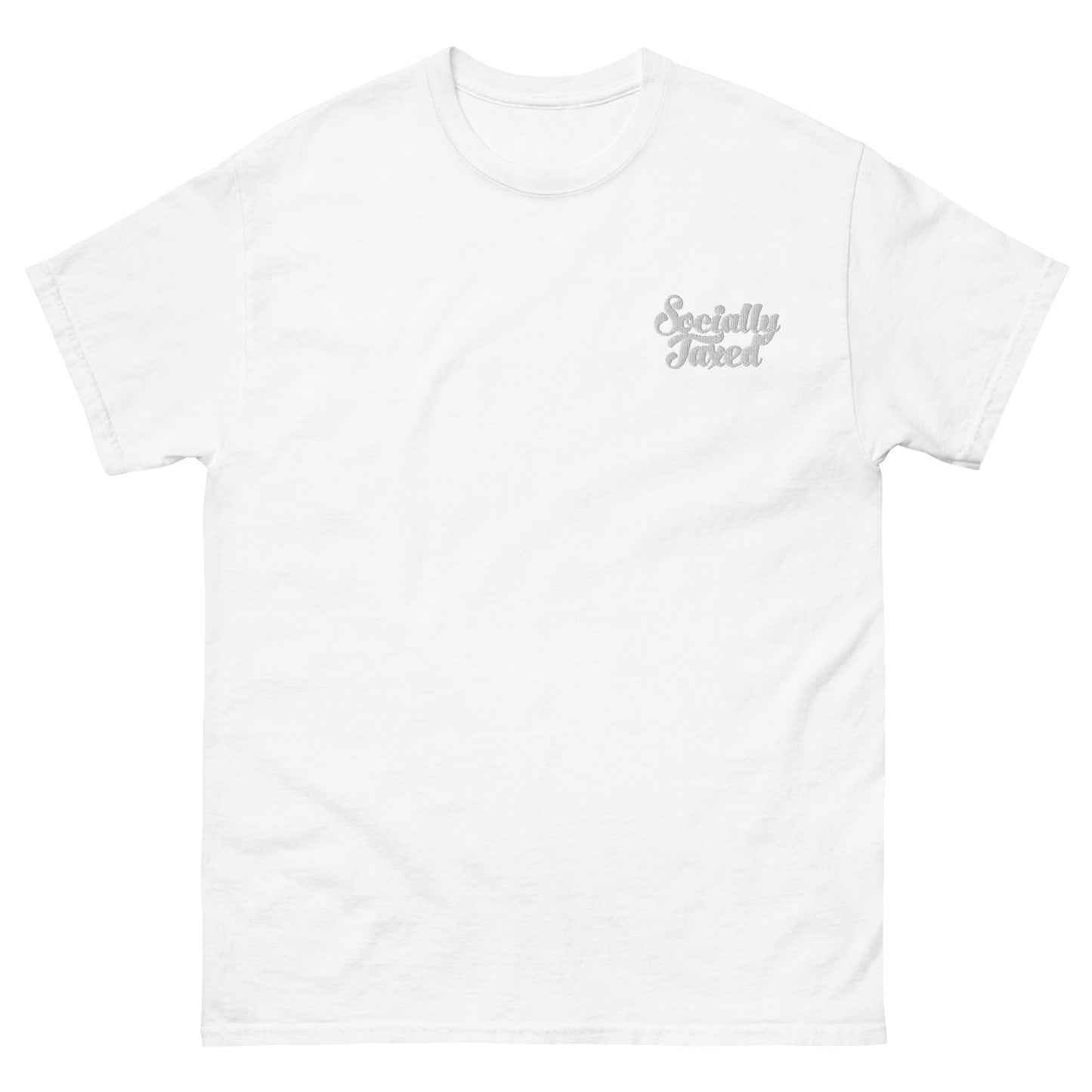 Embroidered "Socially Taxed" Men's classic tee