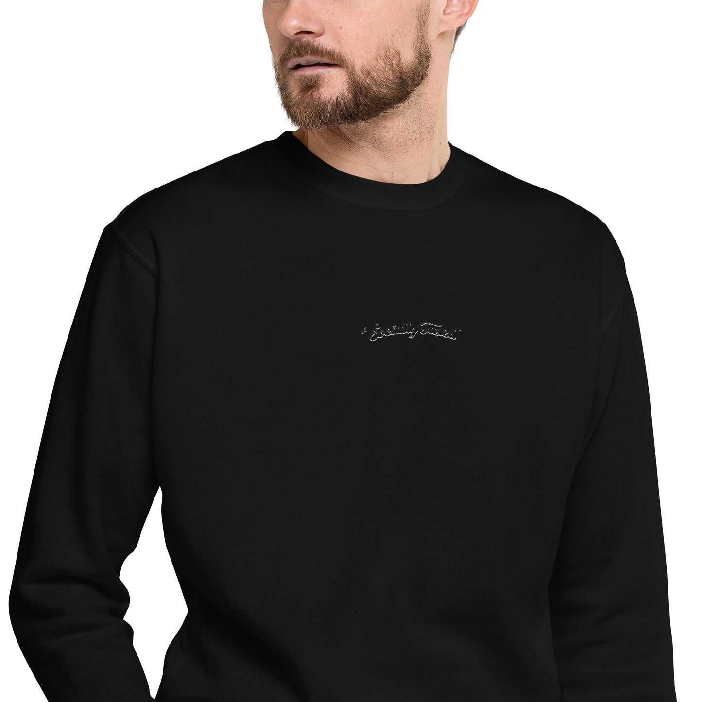 Black and White "Socially Taxed" Gentle Beast Face Unisex Premium Sweatshirt
