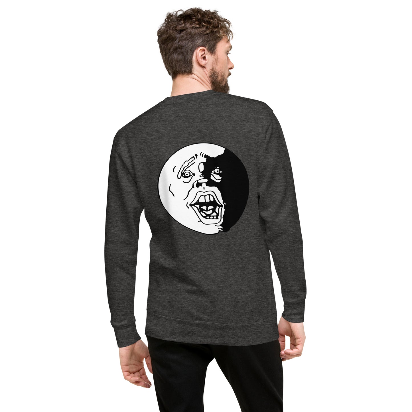 Black and White "Socially Taxed" Gentle Beast Face Unisex Premium Sweatshirt