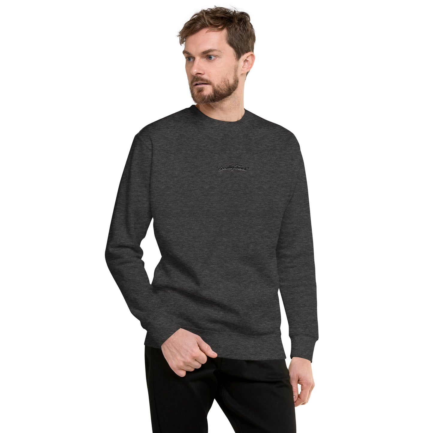 Black and White "Socially Taxed" Gentle Beast Face Unisex Premium Sweatshirt