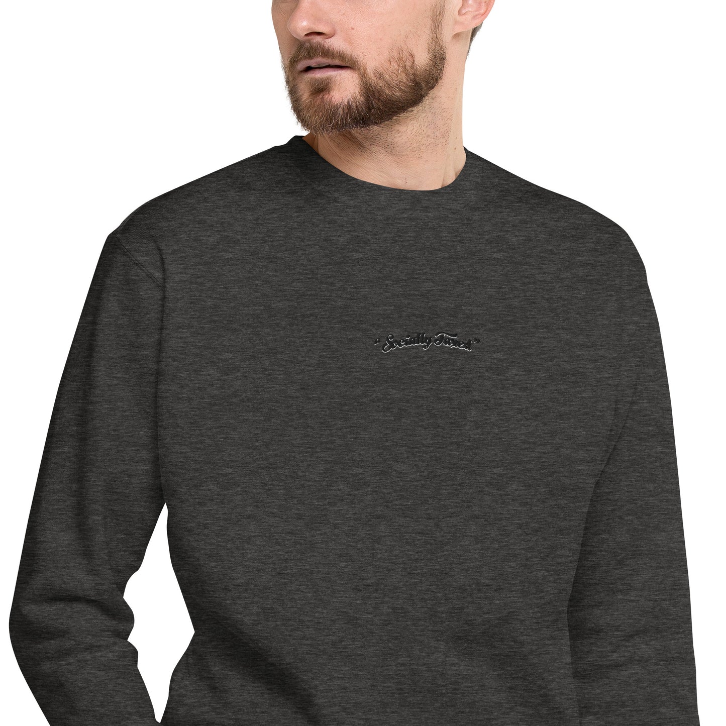 Black and White "Socially Taxed" Gentle Beast Face Unisex Premium Sweatshirt