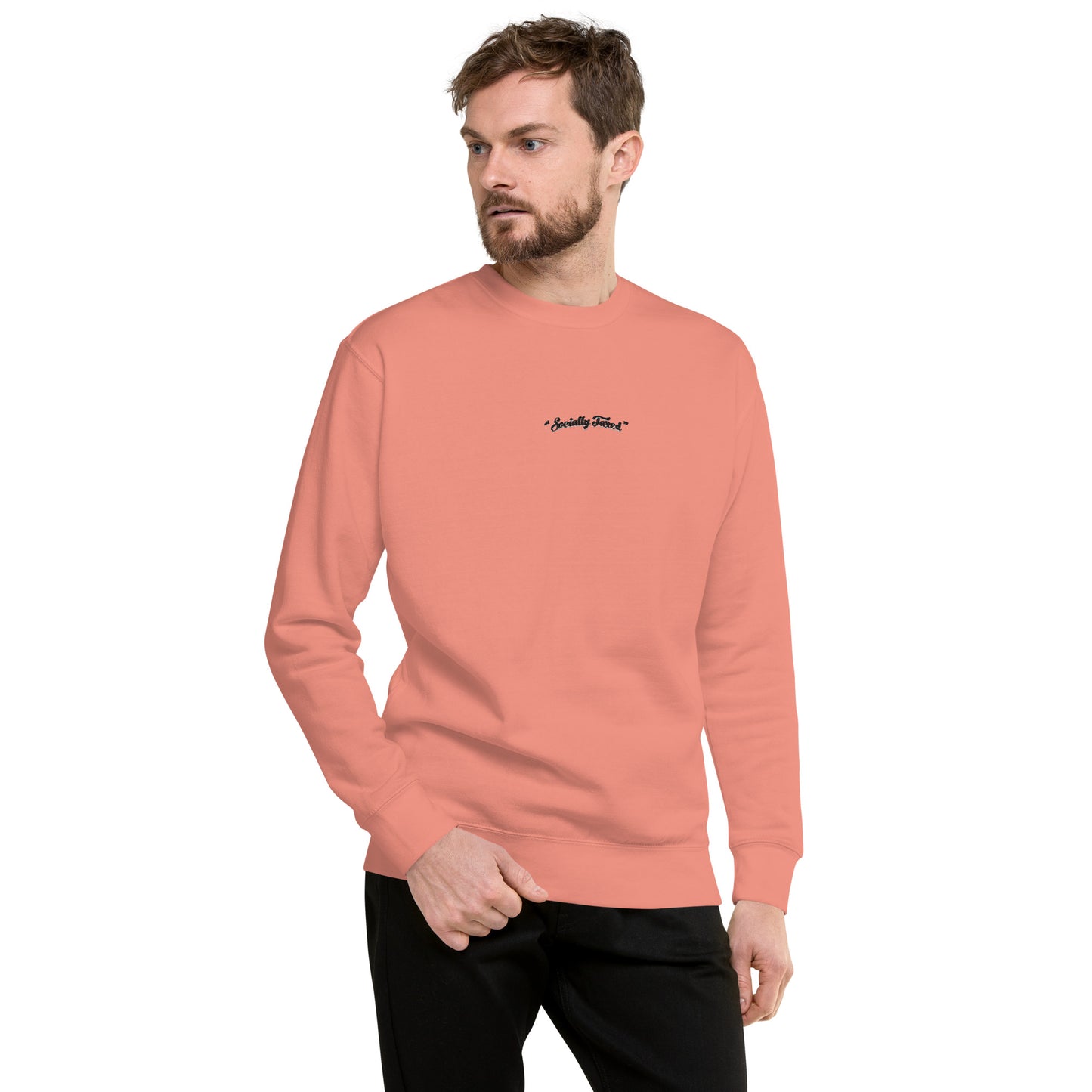 Black and White "Socially Taxed" Gentle Beast Face Unisex Premium Sweatshirt