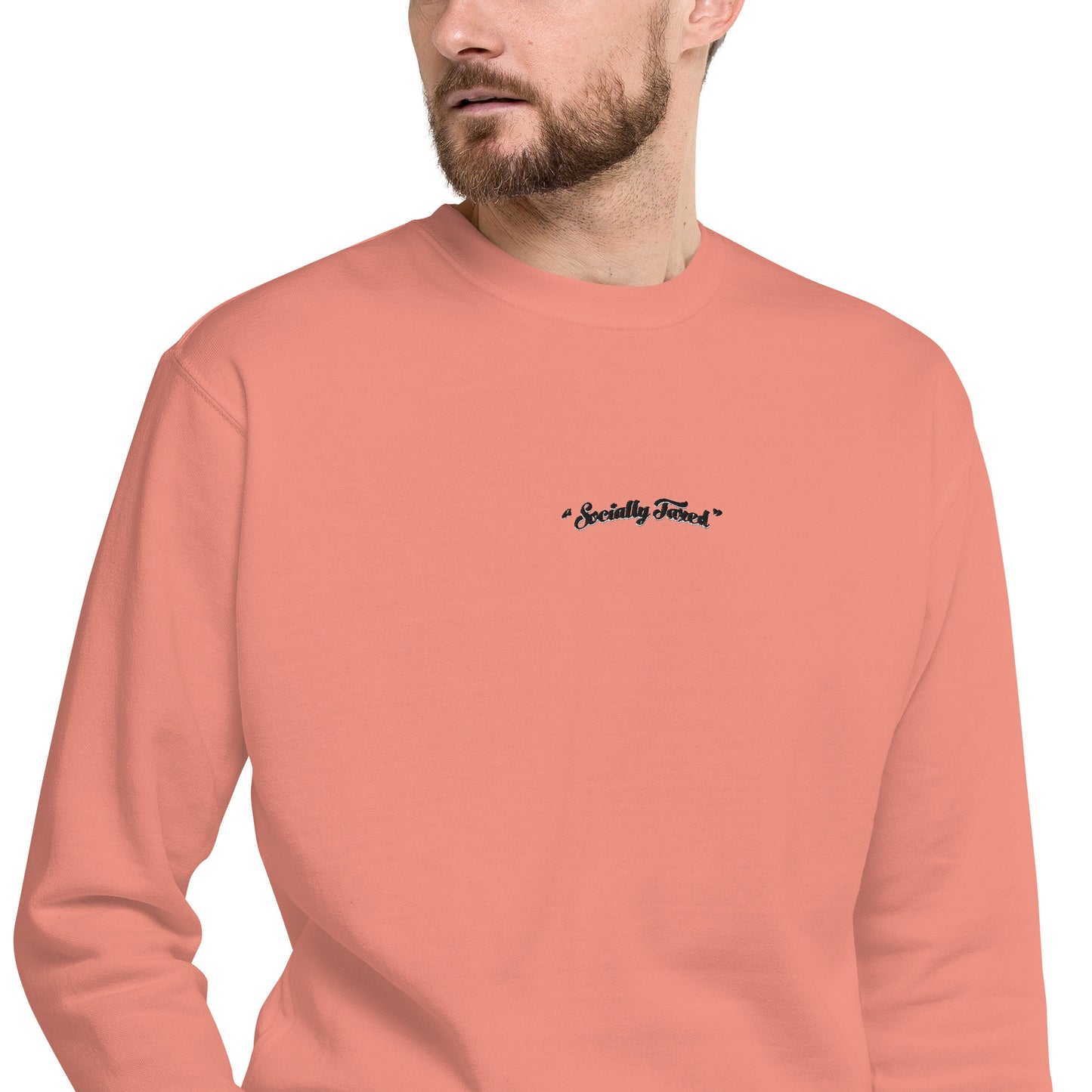Black and White "Socially Taxed" Gentle Beast Face Unisex Premium Sweatshirt