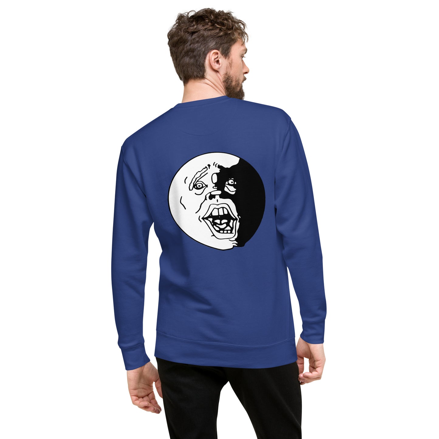 Black and White "Socially Taxed" Gentle Beast Face Unisex Premium Sweatshirt