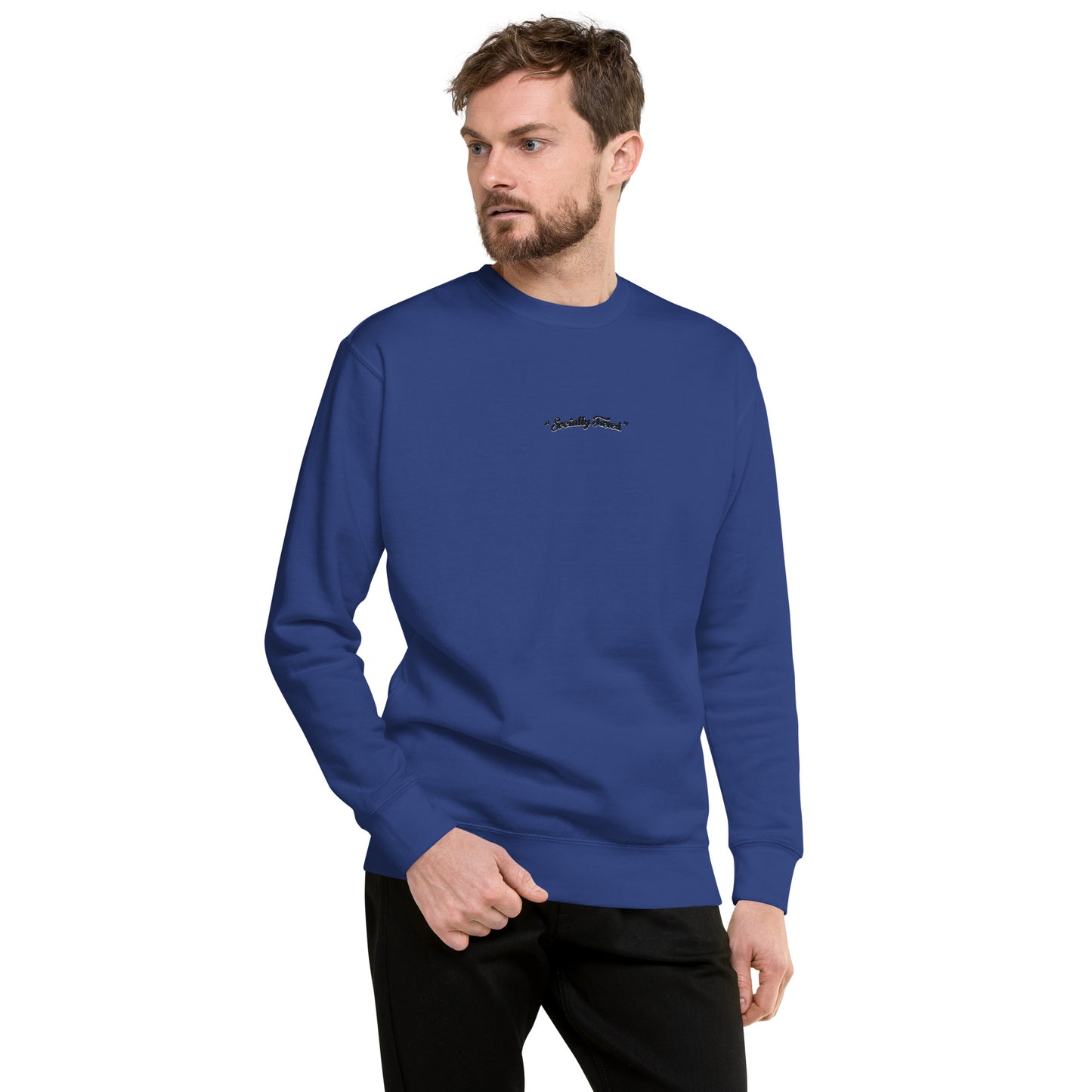 Black and White "Socially Taxed" Gentle Beast Face Unisex Premium Sweatshirt