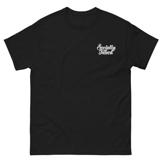 Embroidered "Socially Taxed" Men's classic tee