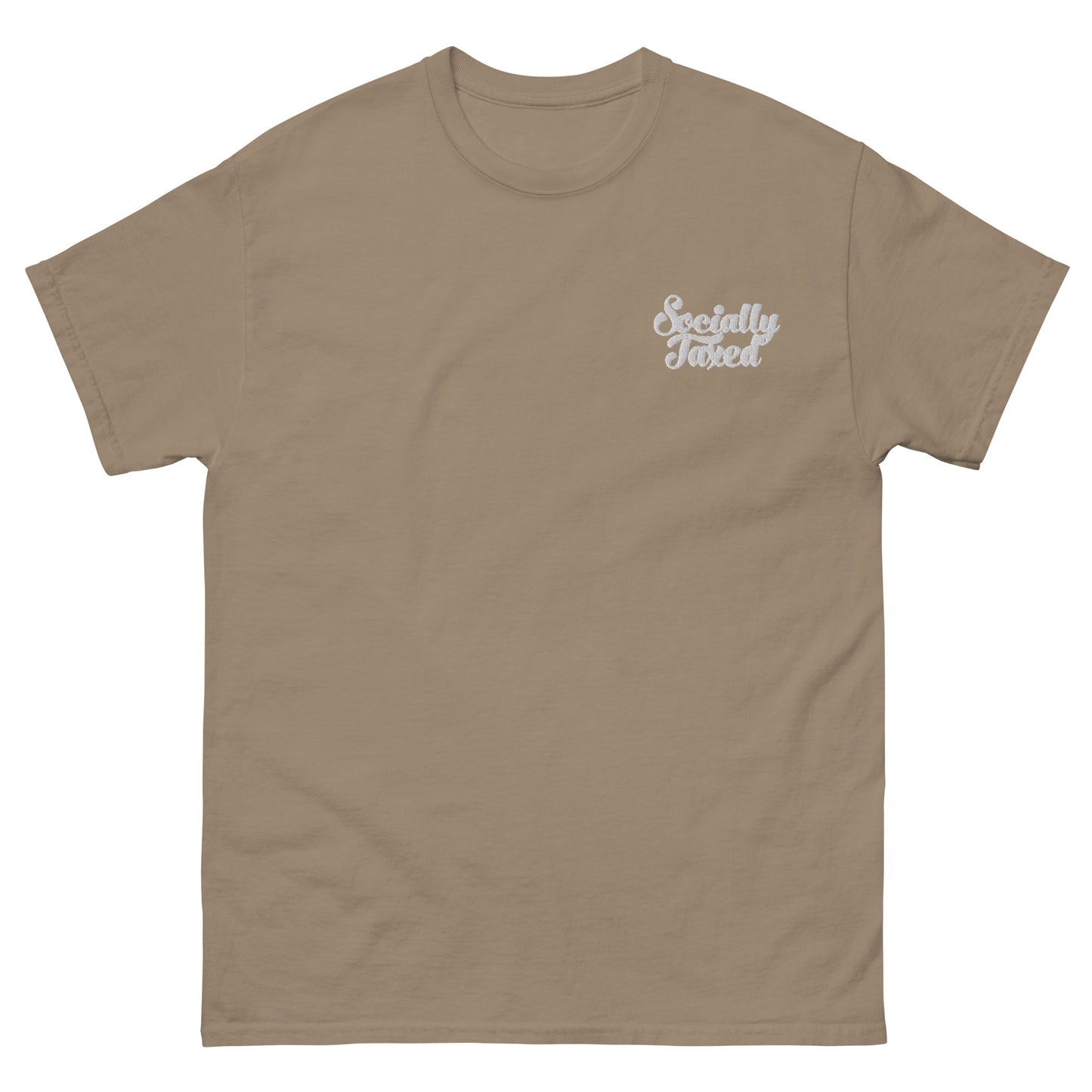 Embroidered "Socially Taxed" Men's classic tee