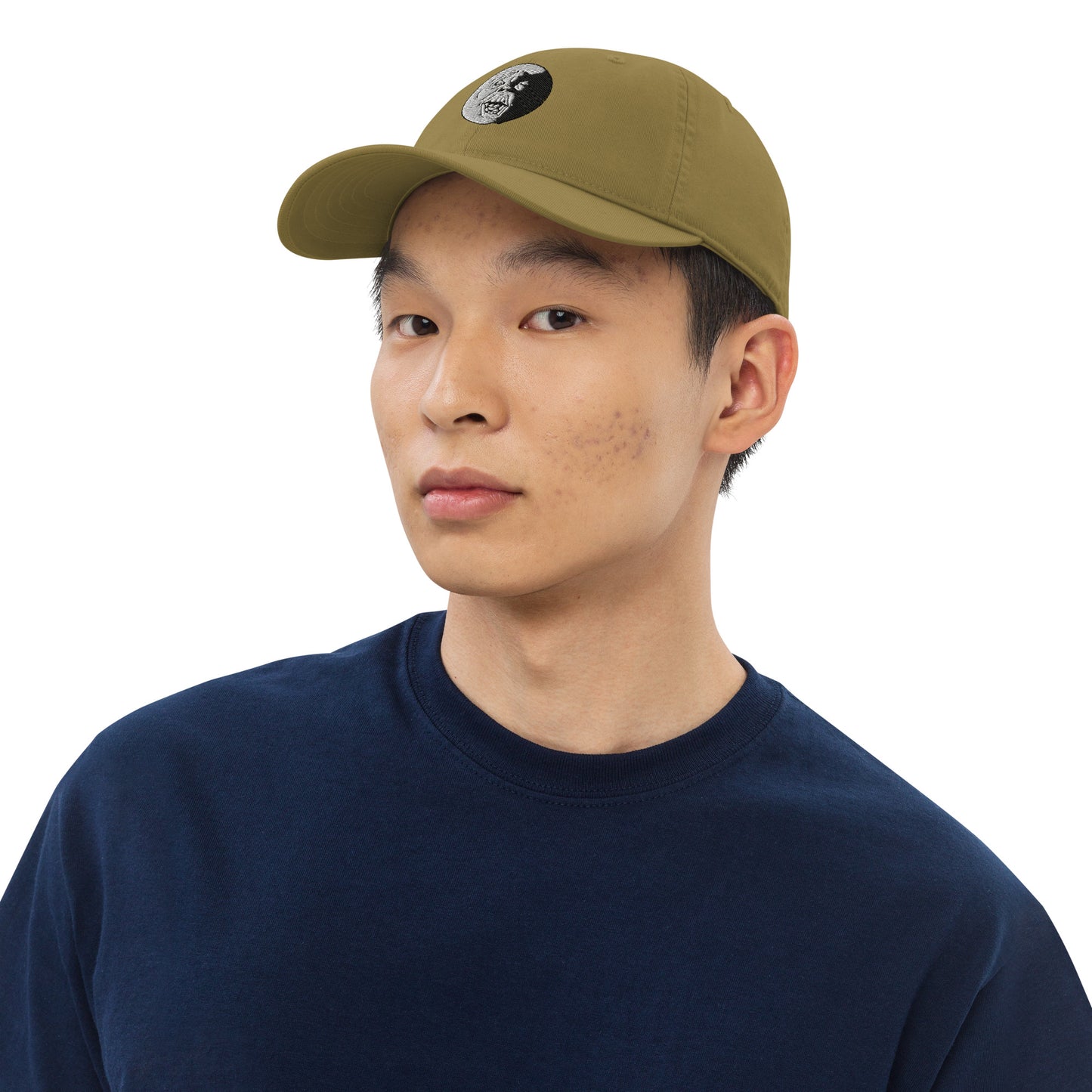 Black and White "Socially Taxed" Gentle Beast Face Organic dad hat