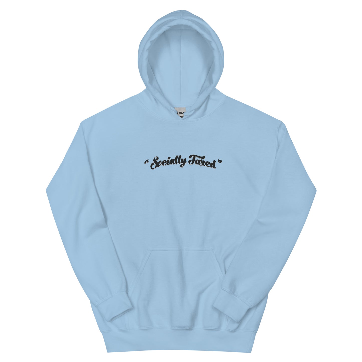 Black and White "Socially Taxed" Gentle Beast Face Unisex Hoodie