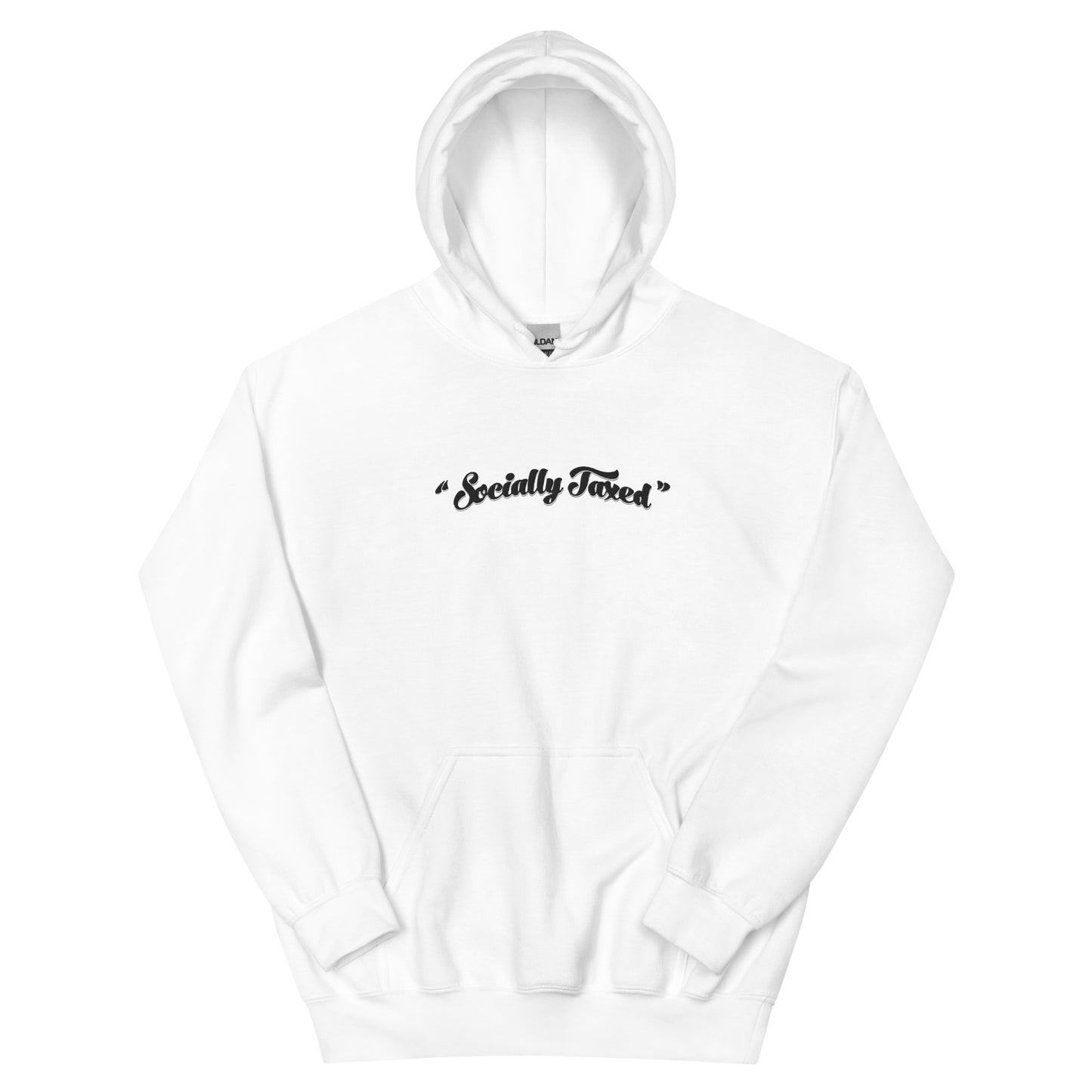 Black and White "Socially Taxed" Gentle Beast Face Unisex Hoodie