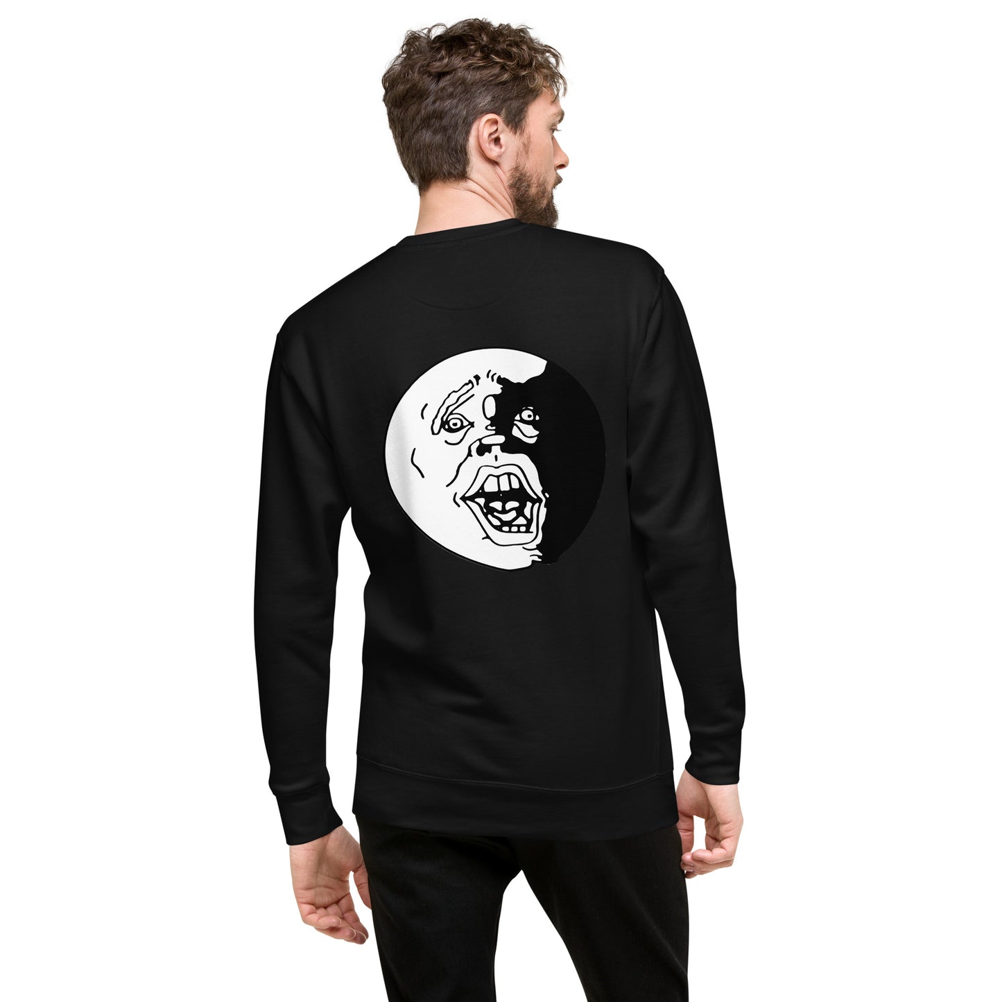 Black and White "Socially Taxed" Gentle Beast Face Unisex Premium Sweatshirt