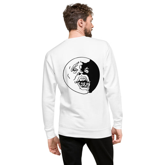 Black and White "Socially Taxed" Gentle Beast Face Unisex Premium Sweatshirt